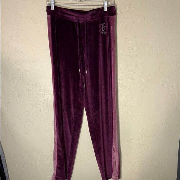 Juicy couture purple velour wide leg track suit sweatpants size medium - Picture 1 of 8